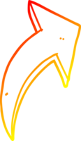 warm gradient line drawing of a cartoon pointing arrow png