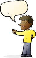 cartoon man pointing with speech bubble png