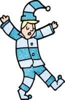 homem doodle dos desenhos animados em pijama tradicional png