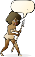 cartoon cave girl with speech bubble png