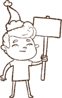 kerstman houtskooltekening png