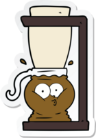 sticker of a cartoon filter coffee machine png