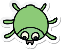 sticker of a quirky hand drawn cartoon beetle png