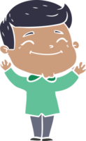 happy flat color style cartoon man png