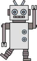 schattig tekenfilm van een dansen robot png