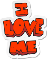 sticker of a i love me cartoon symbol png