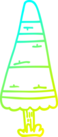 cold gradient line drawing of a cartoon christmas tree png