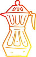 warm gradient line drawing of a cartoon espresso pot png