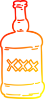 warm gradient line drawing of a cartoon spirits bottle png