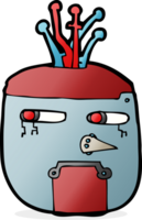 cabeza de robot de oro de dibujos animados png