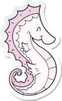 sticker of a cartoon sea horse png