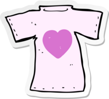 sticker of a cartoon love heart tee png