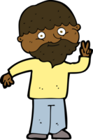 cartoon man giving peace sign png