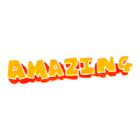 hand retro cartoon amazing word png