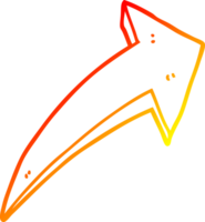 warm gradient line drawing of a cartoon arrow png