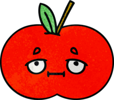 retro grunge texture cartoon of a red apple png