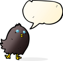 cartoon spooky black bird with speech bubble png