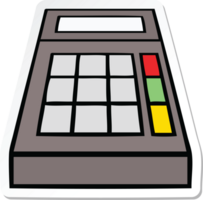 sticker of a cute cartoon school calculator png