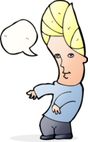 cartoon man with no worries with speech bubble png