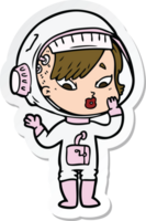 sticker of a cartoon astronaut woman png