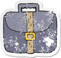 retro distressed sticker of a cartoon briefcase png