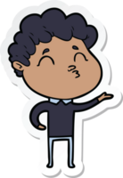 sticker of a cartoon man pouting png