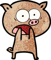 dessin animé cochon criant png