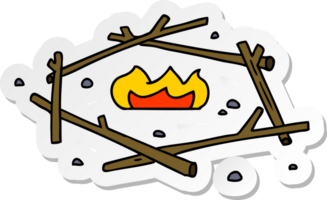hand drawn sticker cartoon doodle of a camp fire png