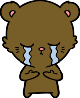 crying cartoon bear png