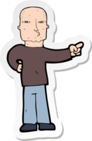 sticker of a cartoon pointing man png