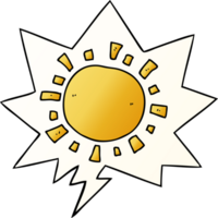 cartoon sun with speech bubble in smooth gradient style png