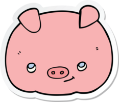 autocollant d'un cochon heureux de dessin animé png