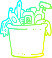 cold gradient line drawing of a cartoon house cleaning products png