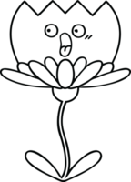 line drawing cartoon of a flower png