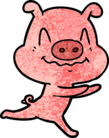 nervöses Cartoon-Schwein läuft png