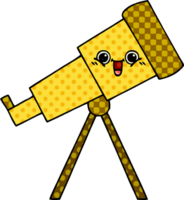 comic book style cartoon of a telescope png