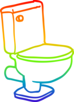 rainbow gradient line drawing of a cartoon closed toilet png