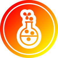 wetenschap experiment circulaire icoon met warm helling af hebben png