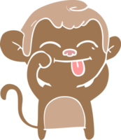 grappige cartoon aap in platte kleurstijl png
