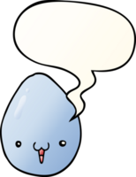cartoon egg with speech bubble in smooth gradient style png