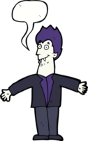 cartoon vampire man with speech bubble png