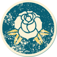 iconisch verontrust sticker tatoeëren stijl beeld van een bloem png