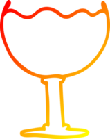 warm gradient line drawing of a cartoon glass of wine png