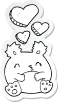 sticker of a cute cartoon bear png