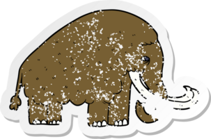 distressed sticker of a cartoon mammoth png