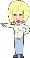 cartoon pointing annoyed woman png