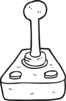 hand drawn black and white cartoon joystick png