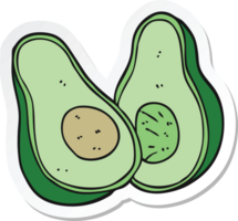 pegatina de un aguacate de dibujos animados png