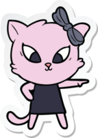 sticker of a cartoon cat png