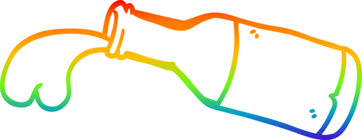 rainbow gradient line drawing of a cartoon magic potion png